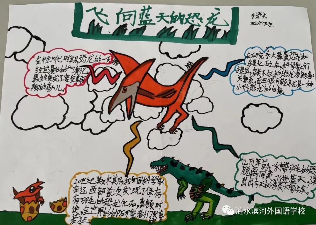 四年级语文课文《飞向蓝天的恐龙》思维导图