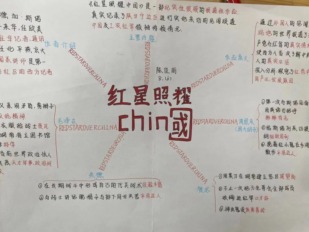 红星照耀中国阅读思维导图 简单清晰