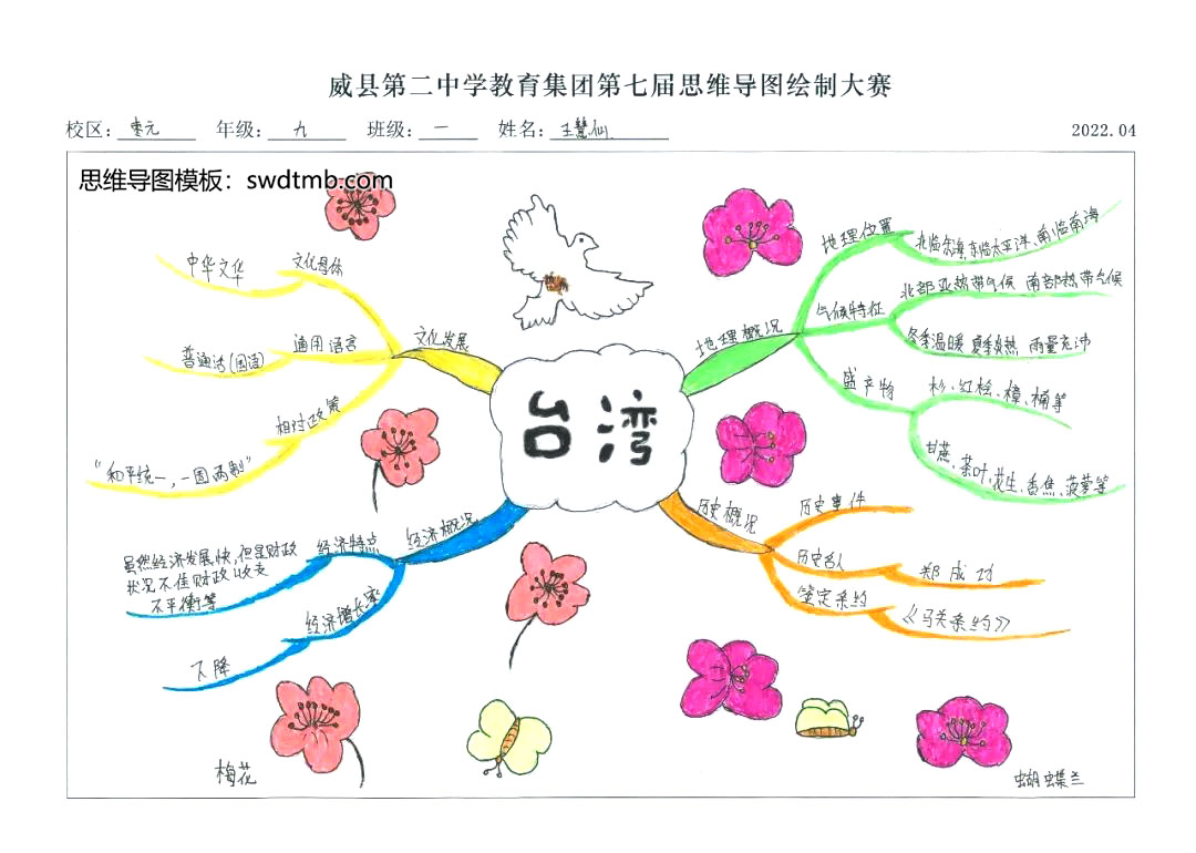 简单又漂亮的台湾思维导图设计