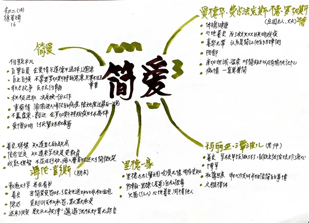 简爱思维导图主人公图片