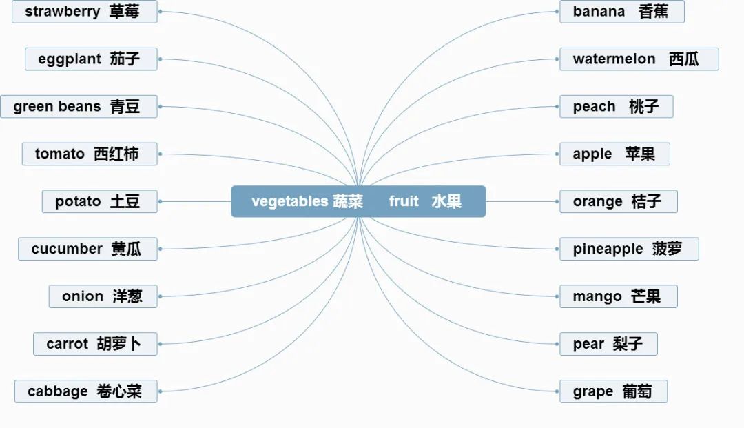 人教版初中常用英语单词思维导图 蔬菜水果