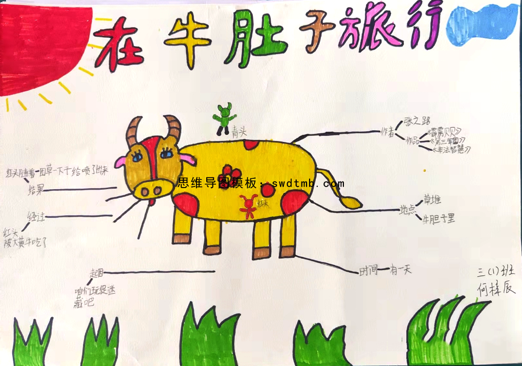 在牛肚子里旅行三年级童话故事思维导图