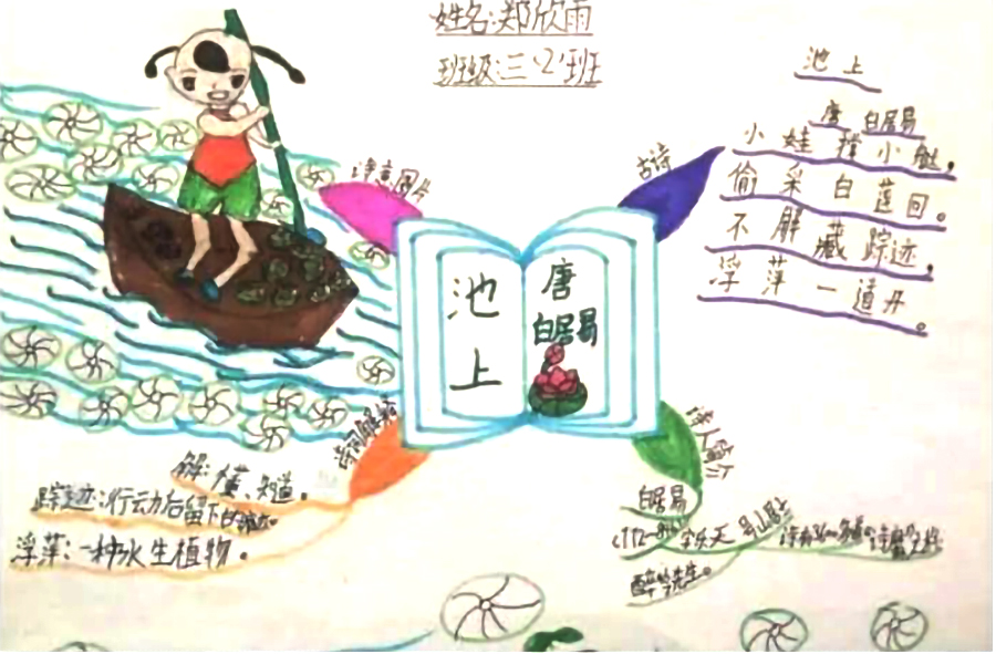 《池上》三年级学生古诗思维导图