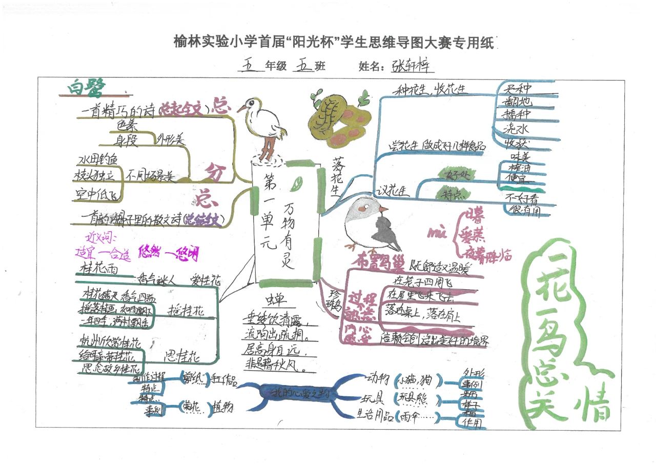 五年级语文第一单元课文梳理思维导图