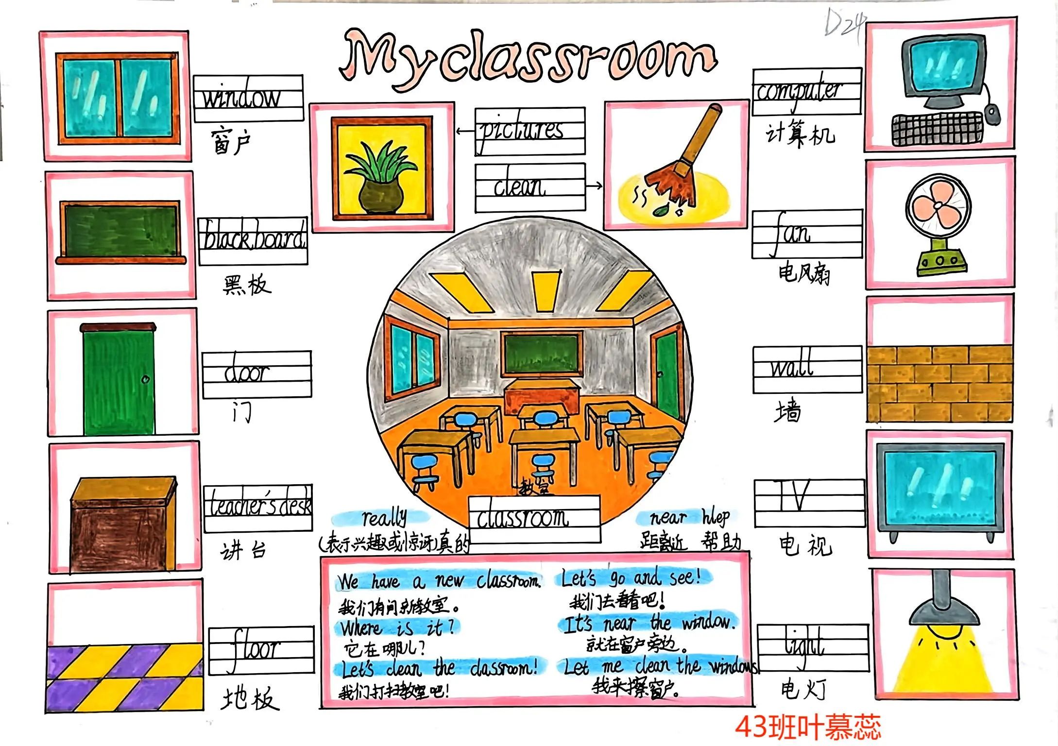 四年级英语课文My classroom思维导图