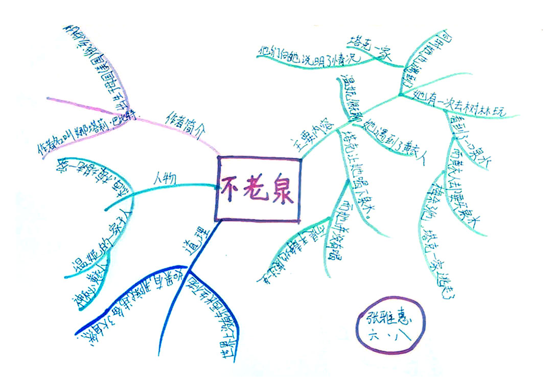 六年级下册《不老泉》思维导图图片-第5张